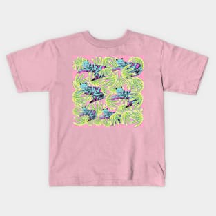 Roaring in a Beautiful Garden Kids T-Shirt